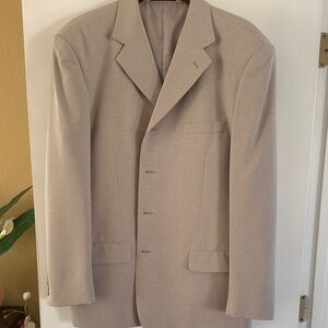 Men's Light Beige Single-Breasted Blazer - Classic Tailored Sport Coat